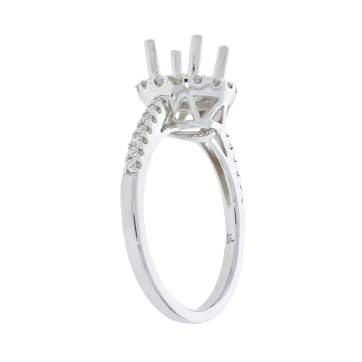 Halo Diamond Engagement Ring Setting 14K White Gold