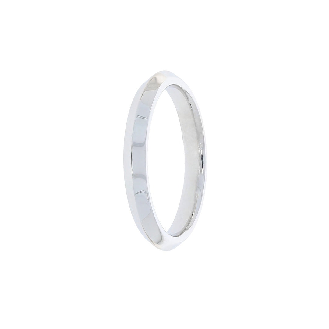 Knife Edge Band 14K White Gold