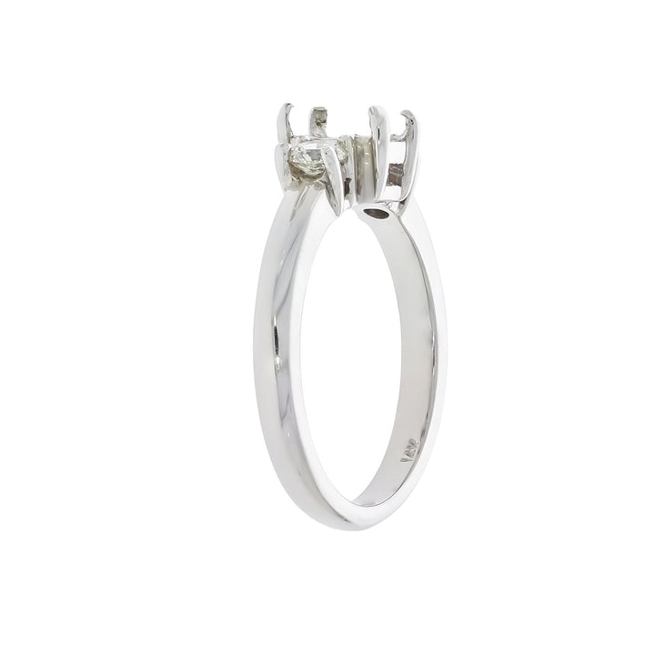 Three Stone Diamond Ring Setting 14K White Gold