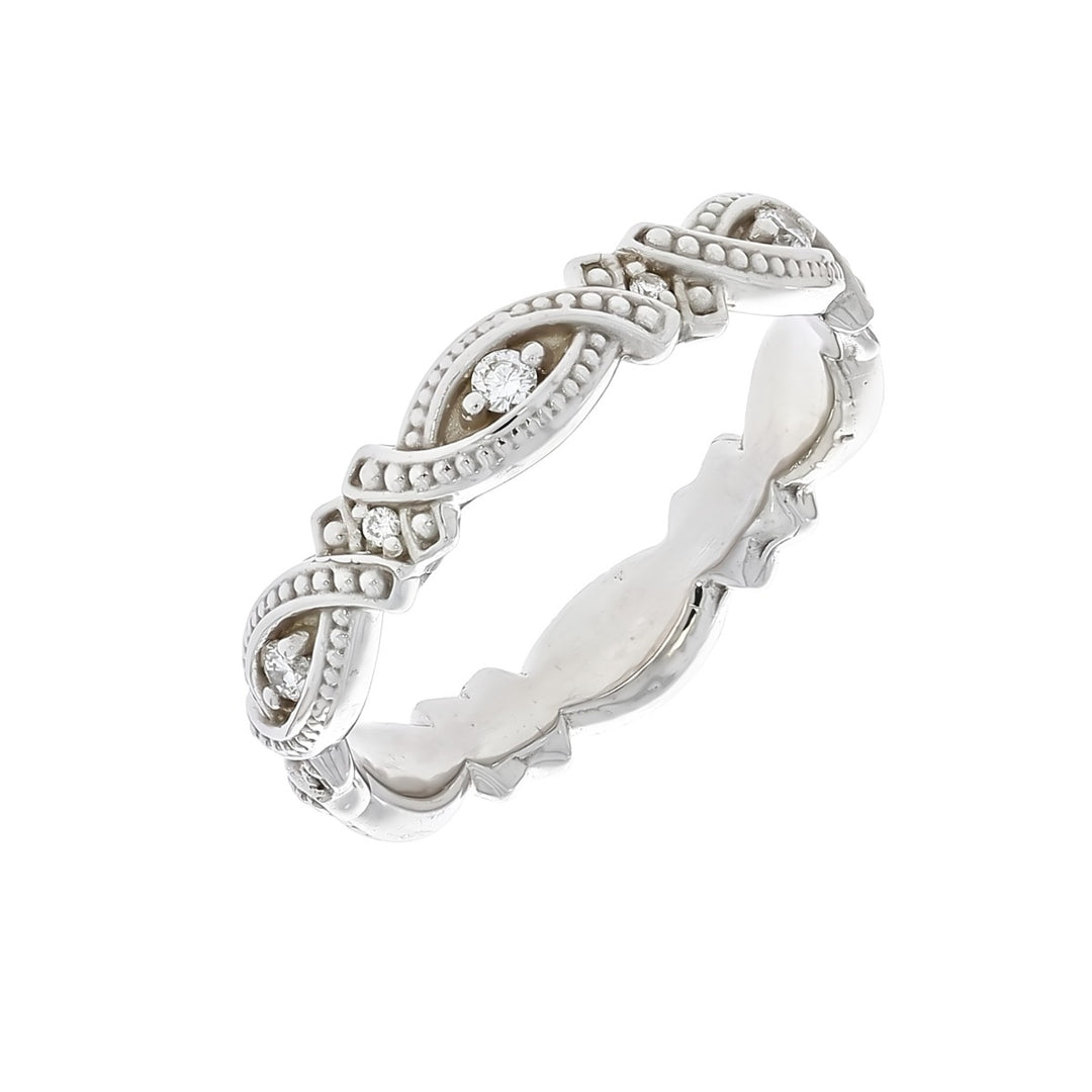 Diamond Eternity Milgrain Band 14K White Gold .17 CTW