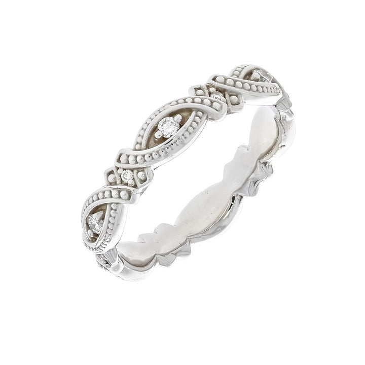 Diamond Eternity Milgrain Band 14K White Gold .17 CTW