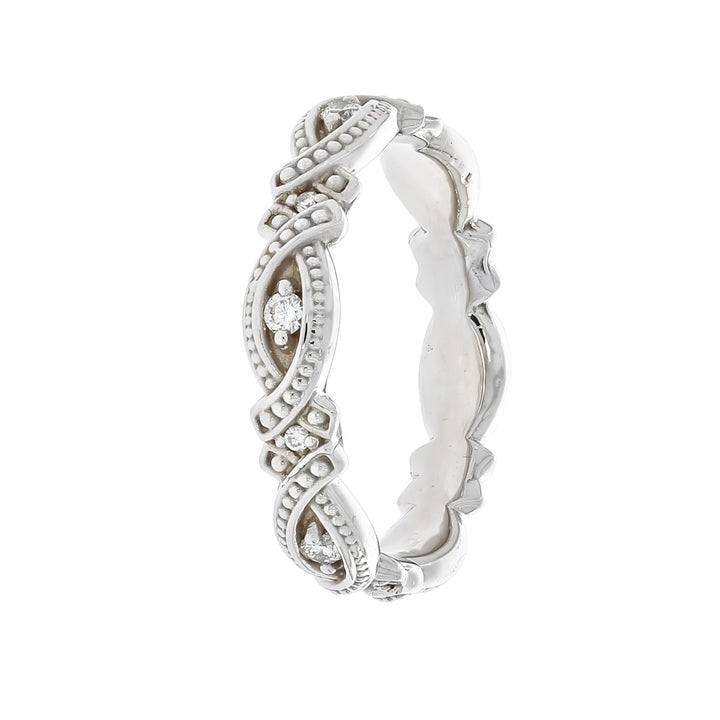 Diamond Eternity Milgrain Band 14K White Gold .17 CTW