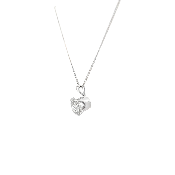 Solitaire Diamond Pendant 14K White Gold 2.94CT