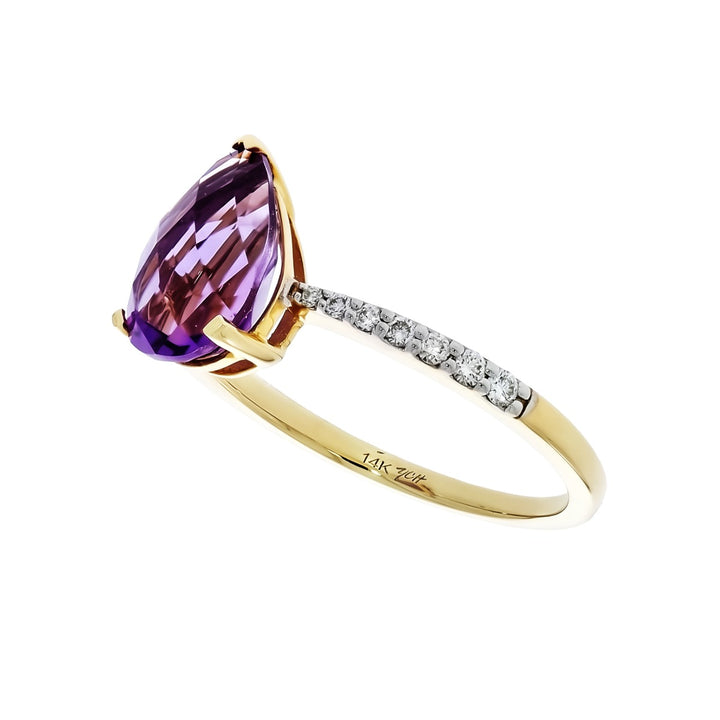 Amethyst Diamond Ring 14K Two Tone 2.31 CTW