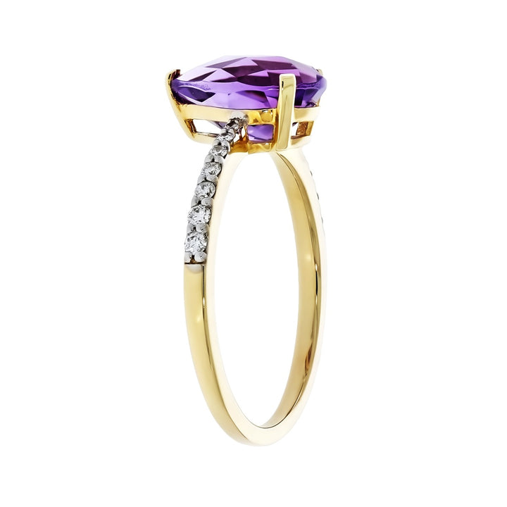 Amethyst Diamond Ring 14K Two Tone 2.31 CTW