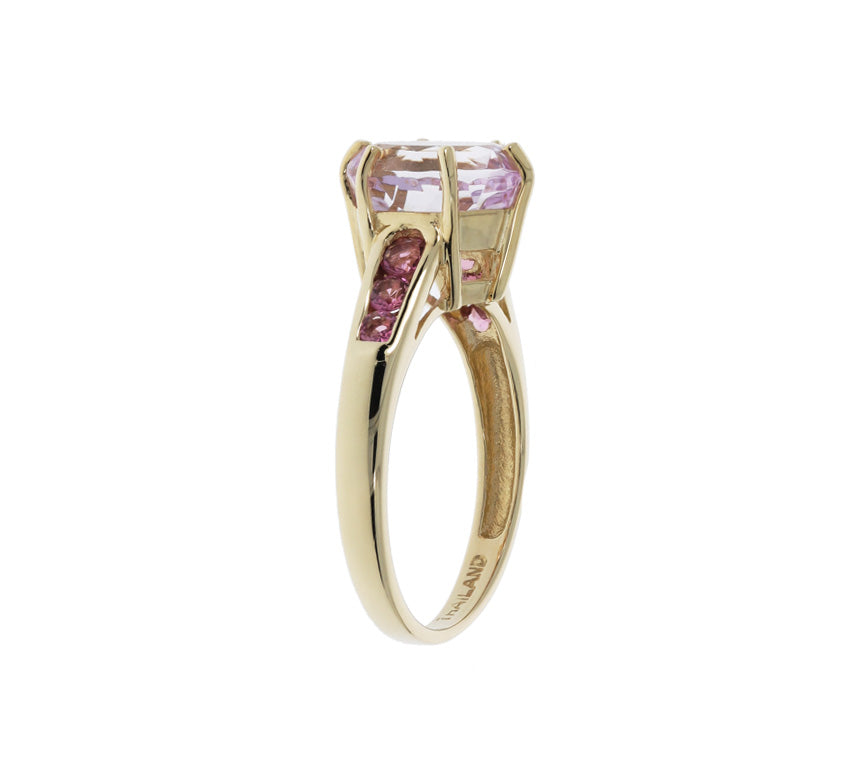 Kunzite Morganite Ring 14K Yellow Gold 2.66 CT