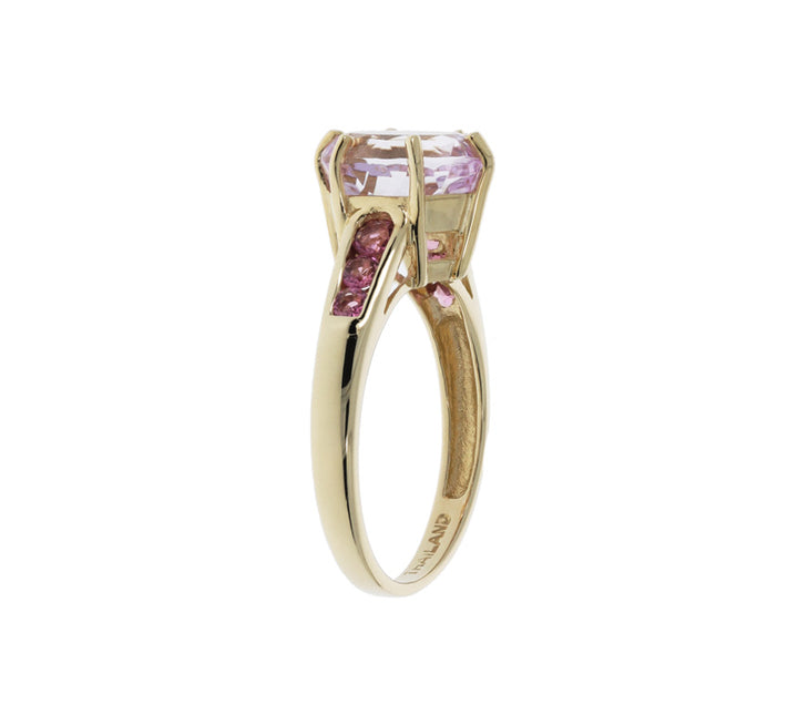 Kunzite Morganite Ring 14K Yellow Gold 2.66 CT