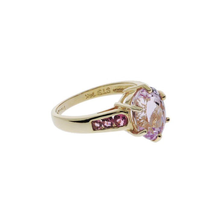 Kunzite Morganite Ring 14K Yellow Gold 2.66 CT