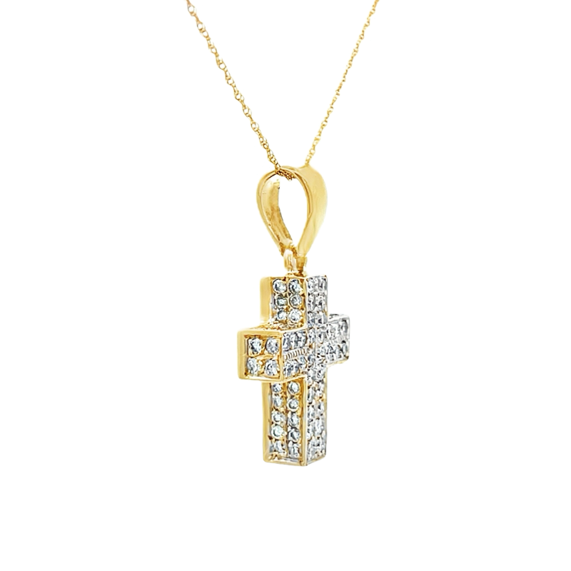Diamond Cross 14K Yellow Gold .80CTW