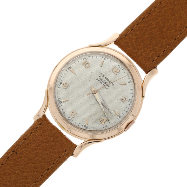 Cortebert Chronometer Spirofix Watch Caliber 689 18K Rose Gold 17 Jewel