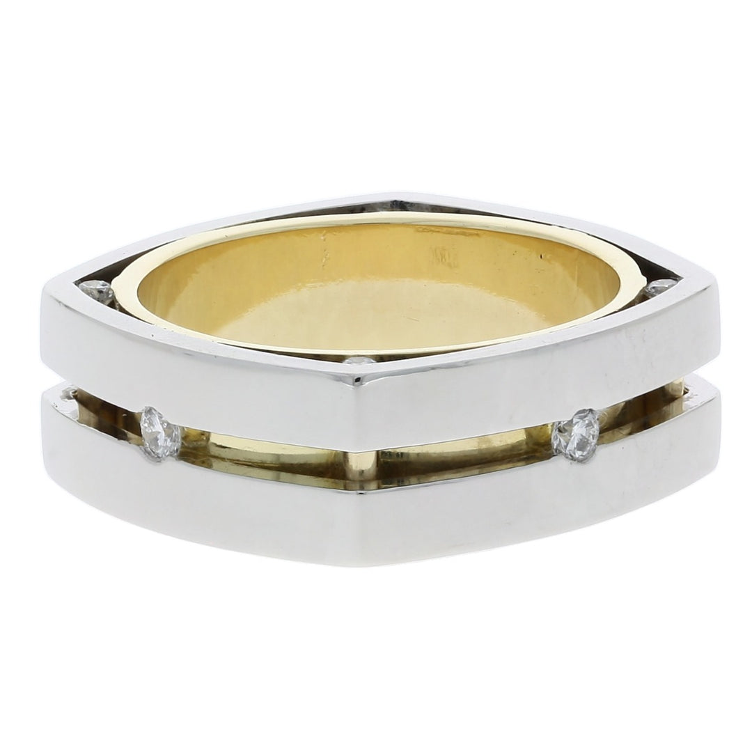 Men's Square Diamond Wedding Band 18K Platinum .25 CTW