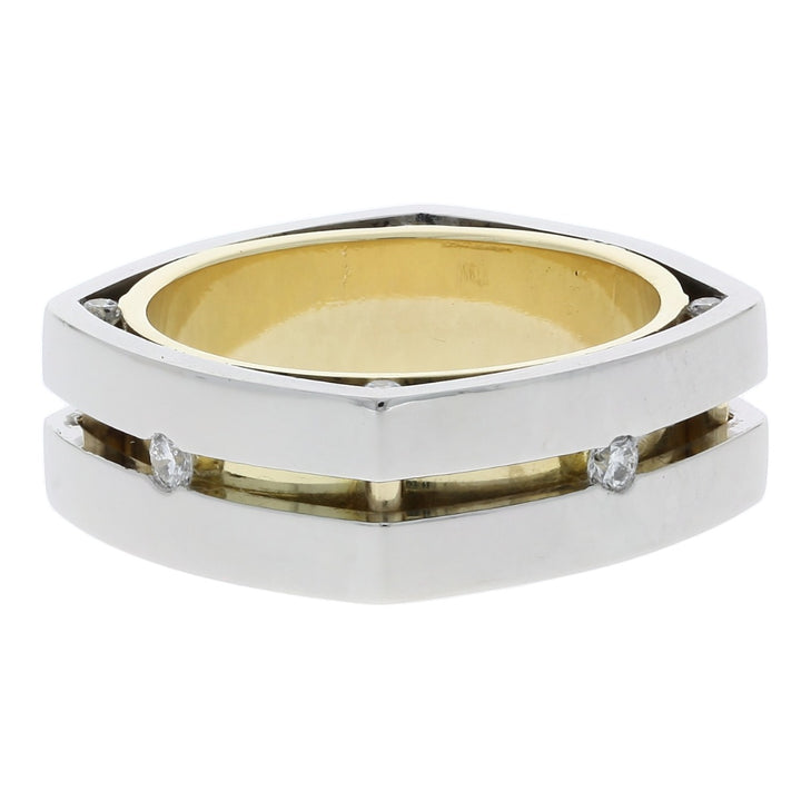 Men's Square Diamond Wedding Band 18K Platinum .25 CTW
