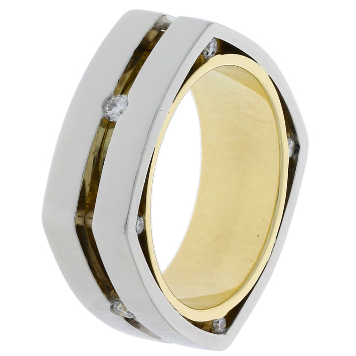 Men's Square Diamond Wedding Band 18K Platinum .25 CTW