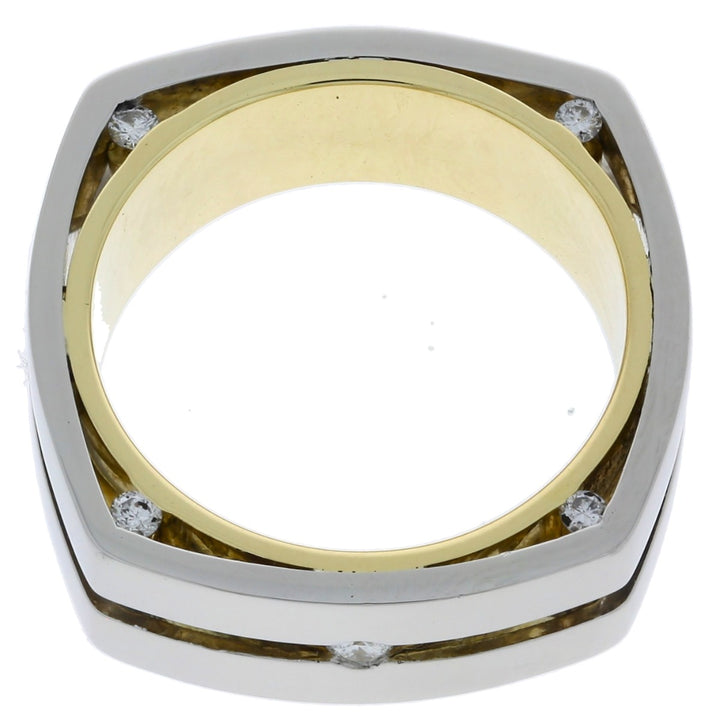 Men's Square Diamond Wedding Band 18K Platinum .25 CTW