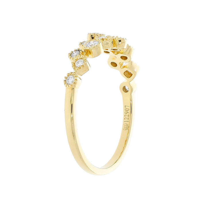 Offset Diamond Band 18K Yellow Gold .22 CTW
