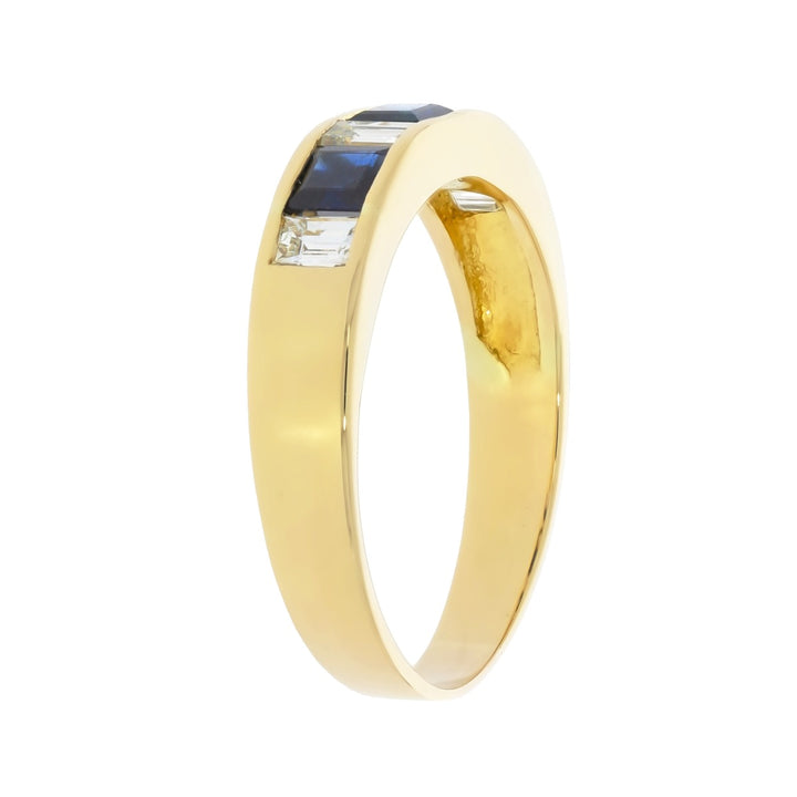 Sapphire Diamond Band 18K Yellow Gold .93CTW