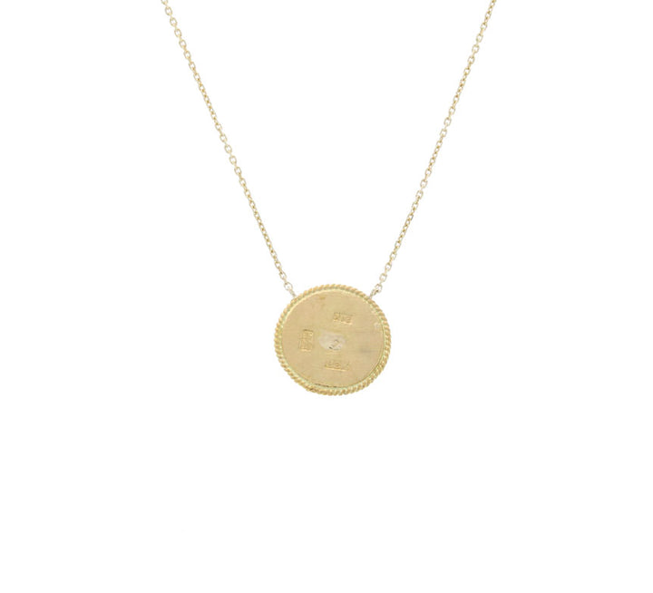 Jade Circle Necklace 22K & 24K Yellow Gold