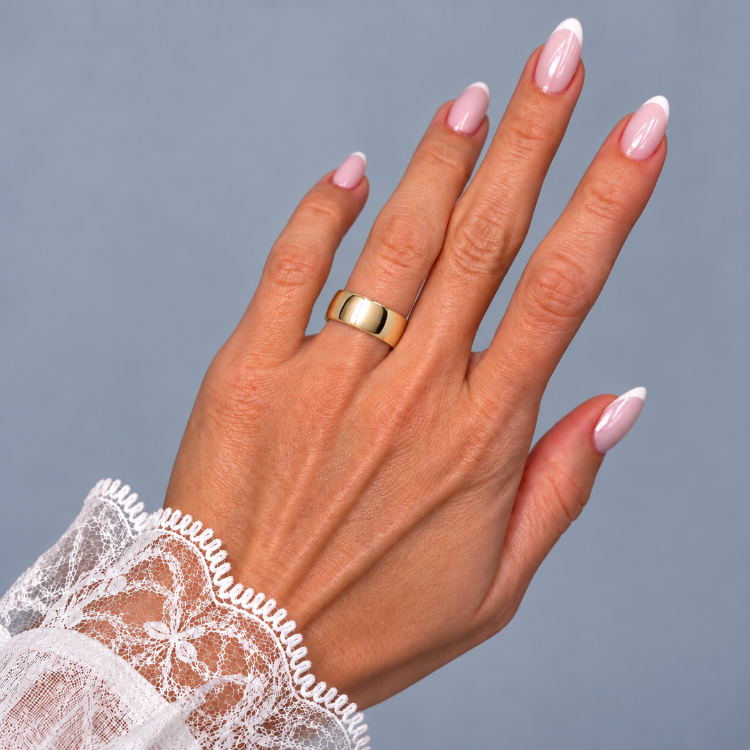 10K Yellow Gold Classic Wedding Band 8MM