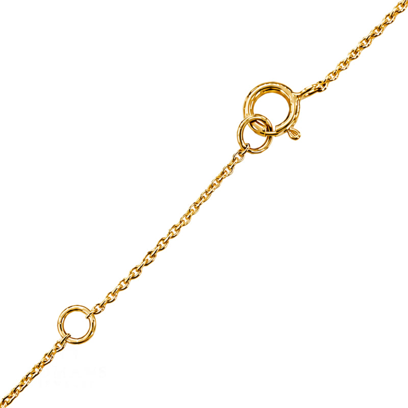 Floating Diamond Freeform Halo Necklace .08CTW 18K Yellow Gold