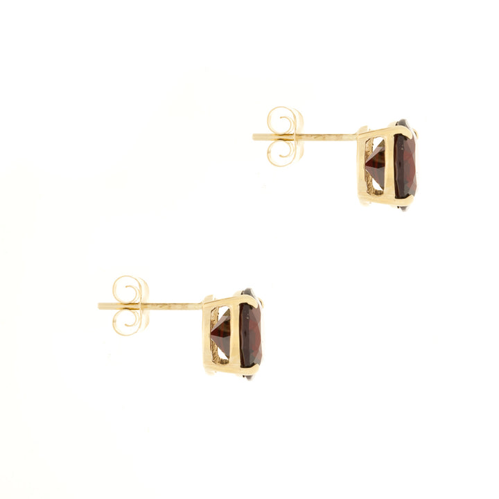 Garnet Stud Earrings 14K Yellow Gold 2.50CTW