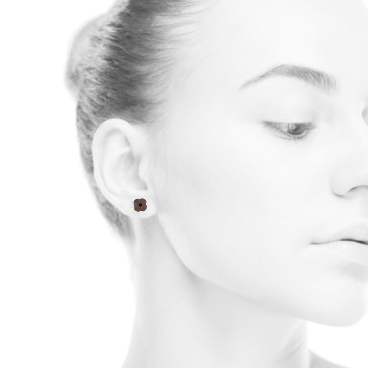 Garnet Stud Earrings 14K Yellow Gold 3CTW