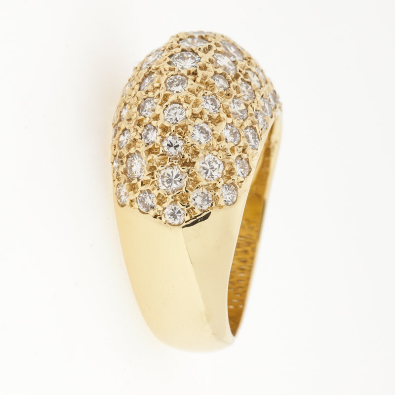 Pave Diamond Dome Ring 14K Yellow Gold 1.50 CTW