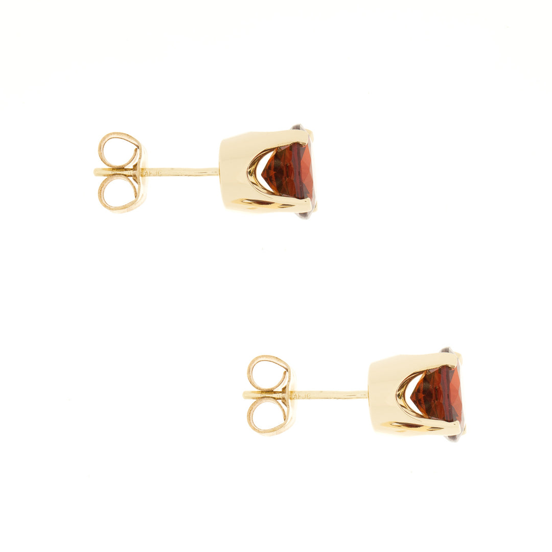 Garnet Stud Earrings 14K Yellow Gold 2.50CTW