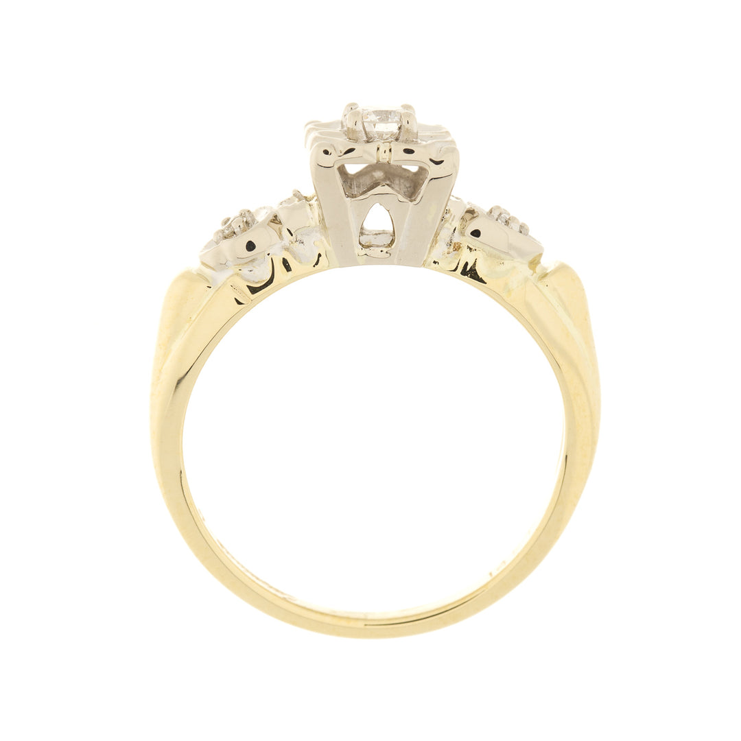 Diamond Vintage 1950's Ring 14K Two Tone .10CT