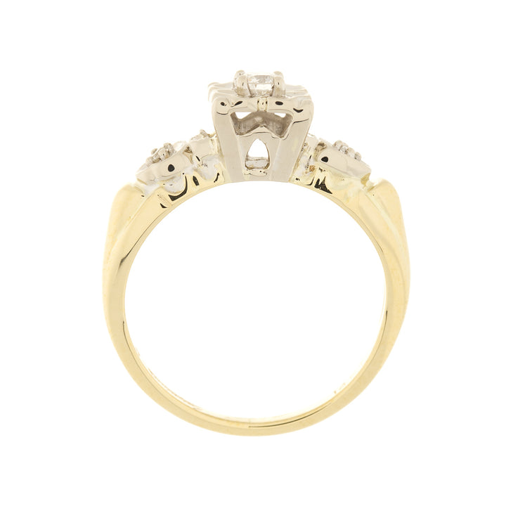 Diamond Vintage 1950's Ring 14K Two Tone .10CT