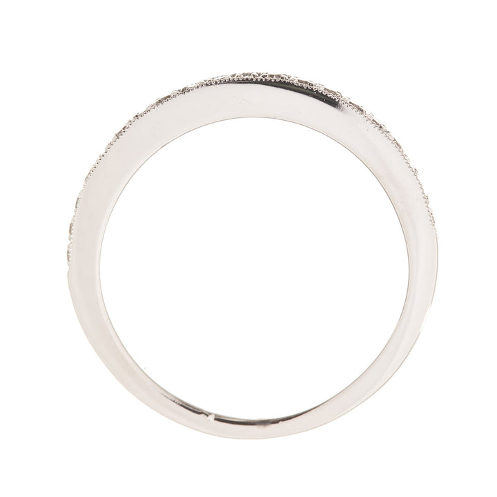 Milgrain Diamond Band 14K White Gold .10 CTW