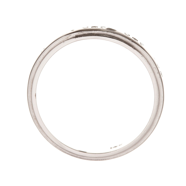 Engraved Grooved Edge Band 14K White Gold
