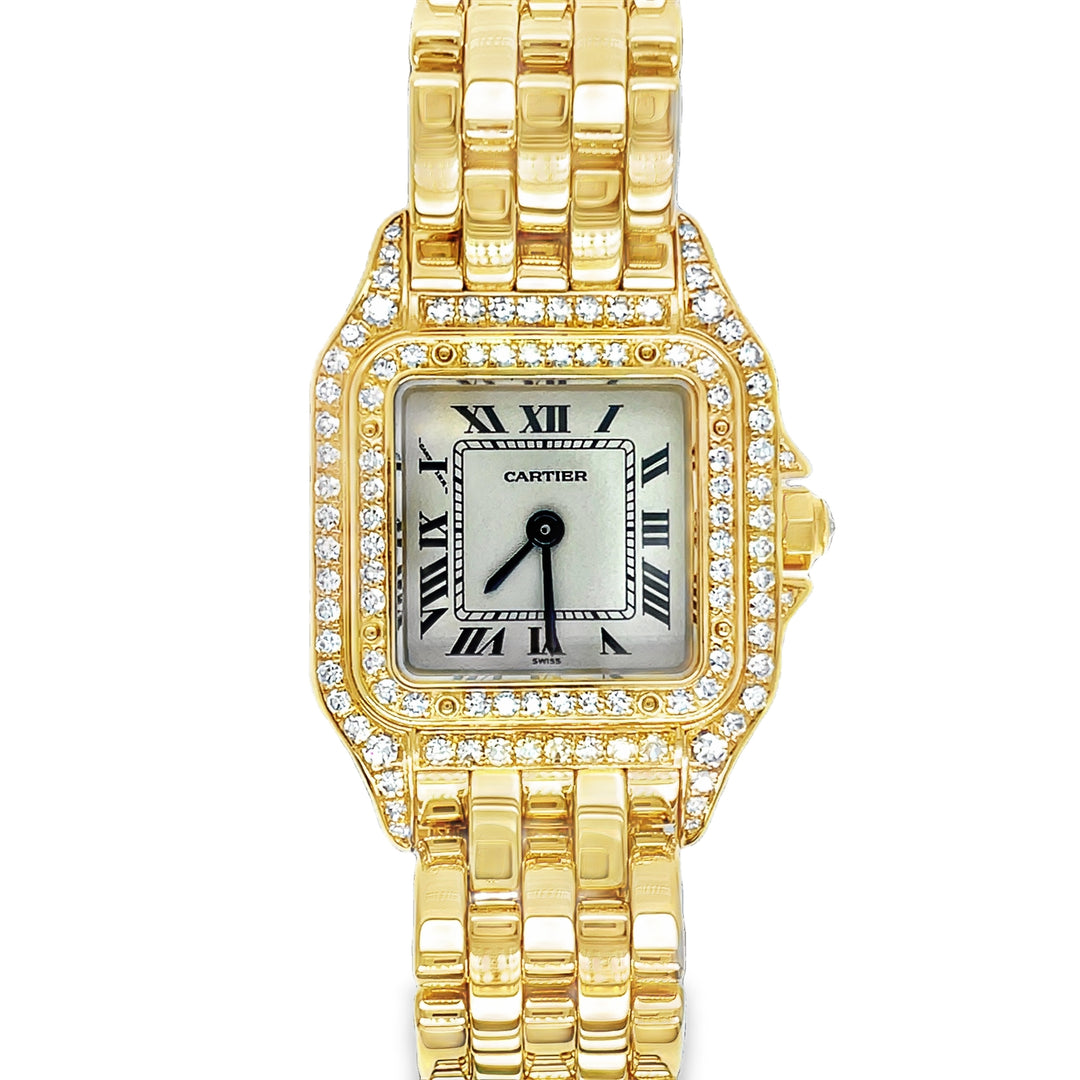 Cartier Panthere Watch 18K Gold Diamond WF3072 22MM