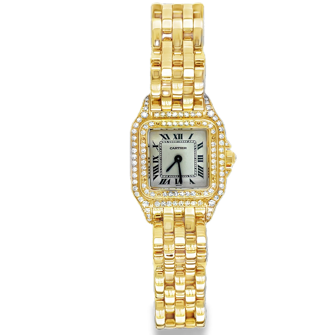 Cartier Panthere Watch 18K Gold Diamond WF3072 22MM