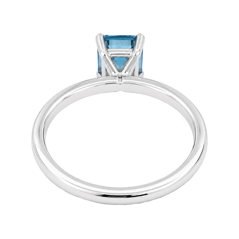 Emerald Cut Aquamarine Ring 1.77CT 14K White Gold