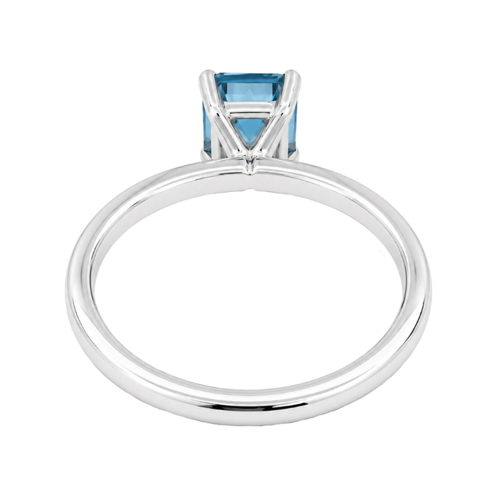 Emerald Cut Aquamarine Ring 1.77CT 14K White Gold