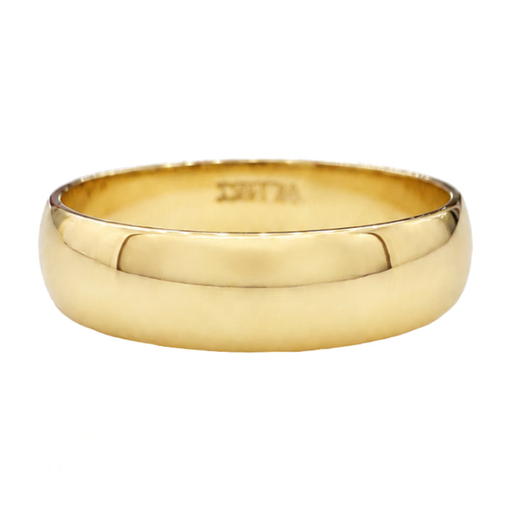Plain Wedding Band 5MM 14K Yellow Gold