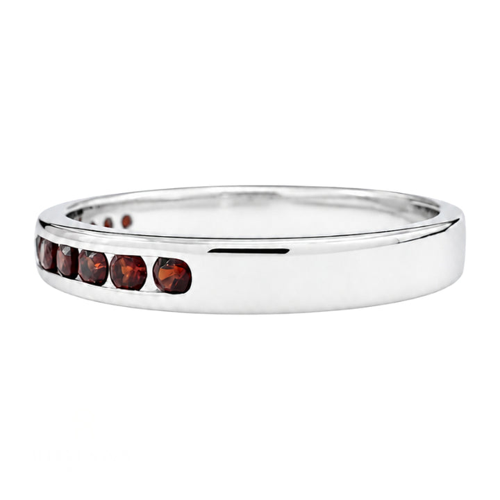 Garnet Channel Band 14K White Gold 0.33CTW