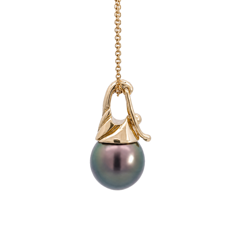 Tahitian Pearl Pendant 9MM 18K Yellow Gold