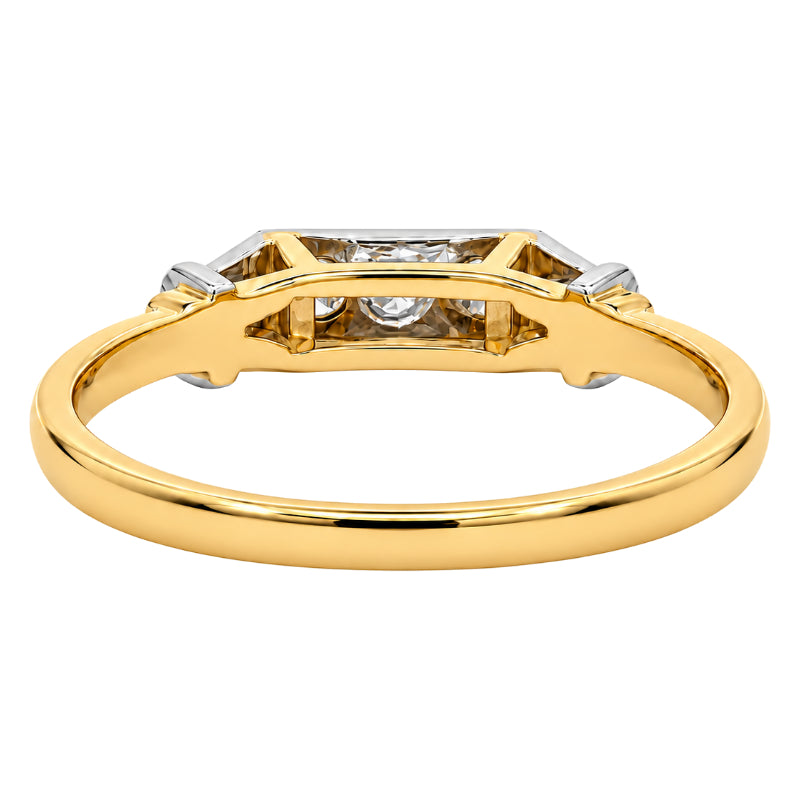 Vintage Diamond Ring 18K Yellow Gold &amp; Platinum 0.05CTW