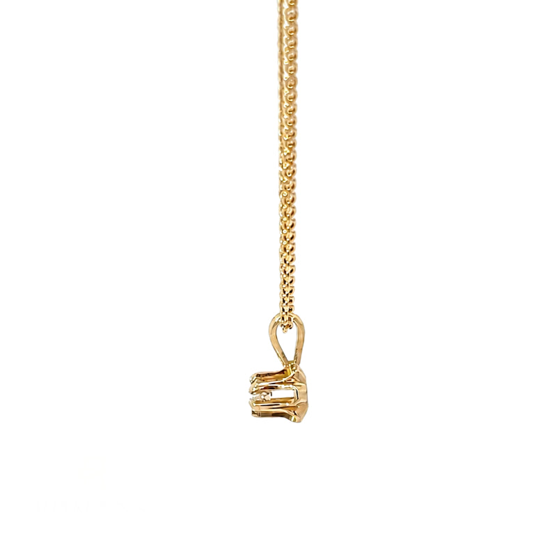 Diamond Flower Pendant Old European Cut .05CT 14K Yellow Gold