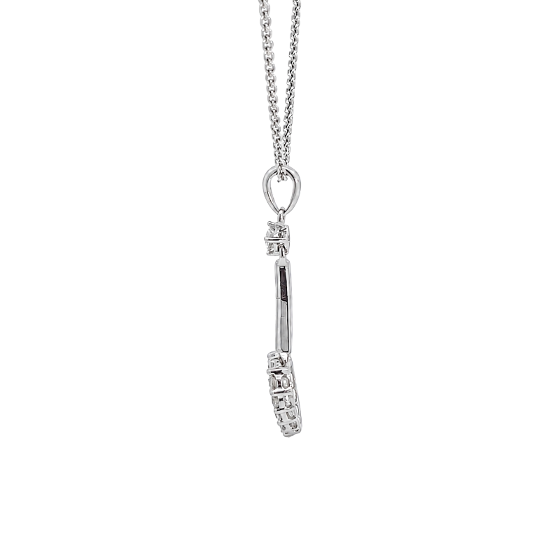 Diamond Drop Heart Pendant 0.20CT 14K White Gold