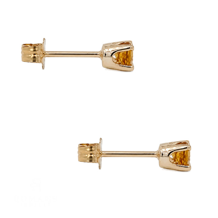 Citrine Stud Earrings 14K Yellow Gold 0.24CT Natural