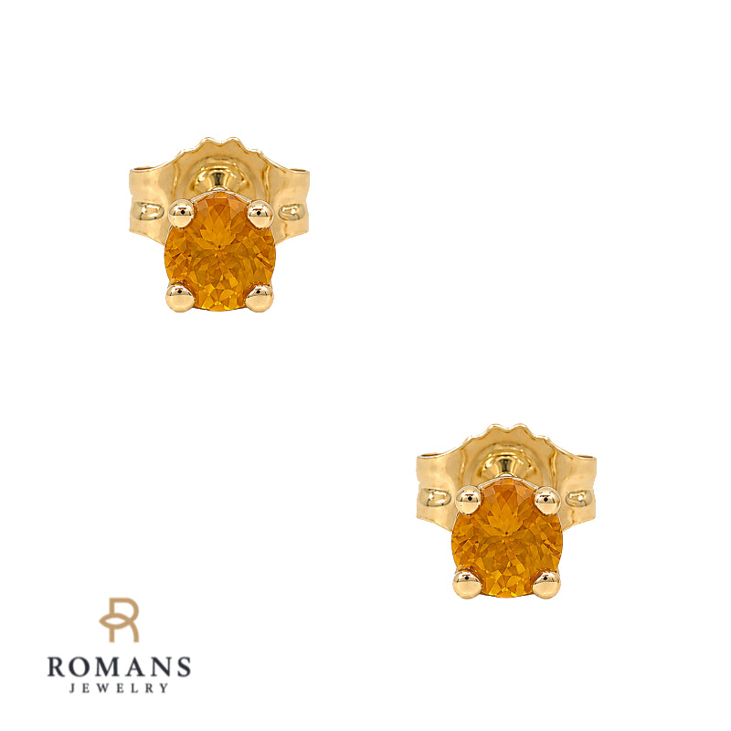 Citrine Stud Earrings 14K Yellow Gold 0.24CT Natural