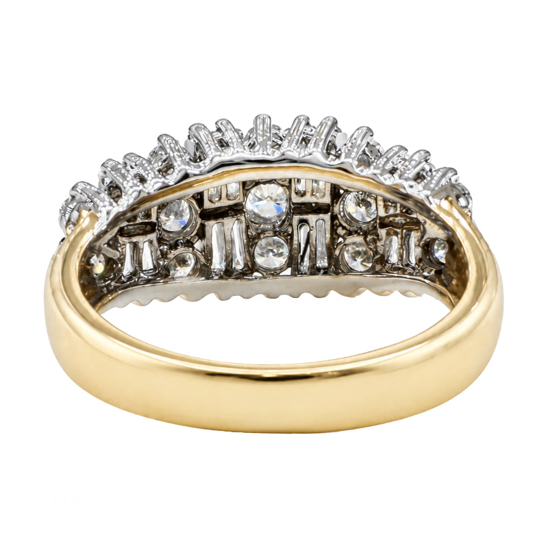 Natural Diamond Cocktail Cluster Ring 1.83CTW 14K Two Tone