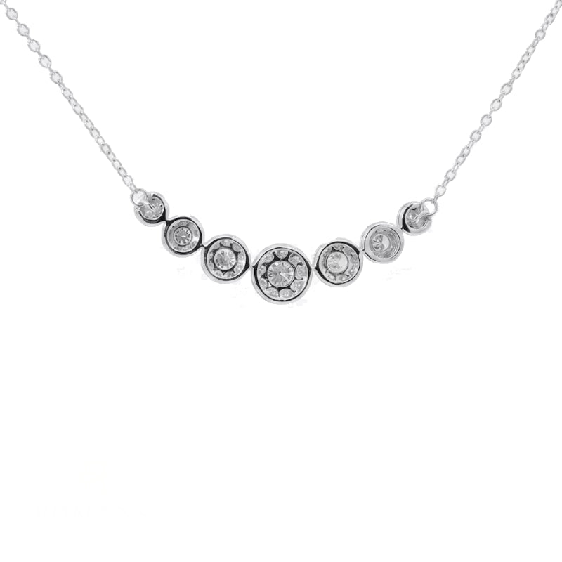 Graduated Diamond Cluster Necklace 0.66CT 10K White Gold