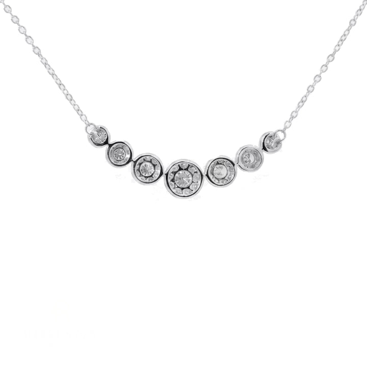 Graduated Diamond Cluster Necklace 0.66CT 10K White Gold