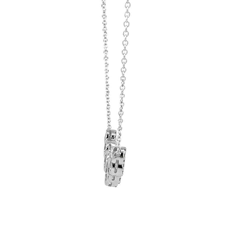 Graduated Diamond Cluster Necklace 0.66CT 10K White Gold