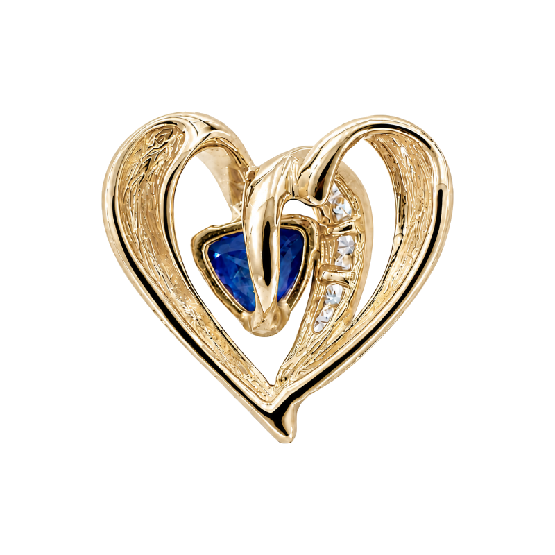 Tanzanite Diamond Heart Slide Pendant 0.75CT 14K Yellow Gold