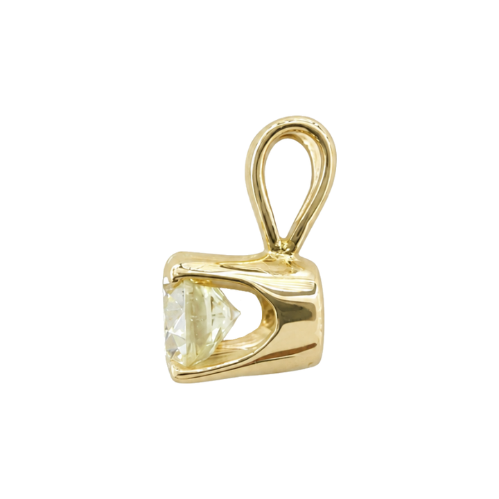 Diamond Solitaire Pendant 0.39CT 14K Yellow Gold