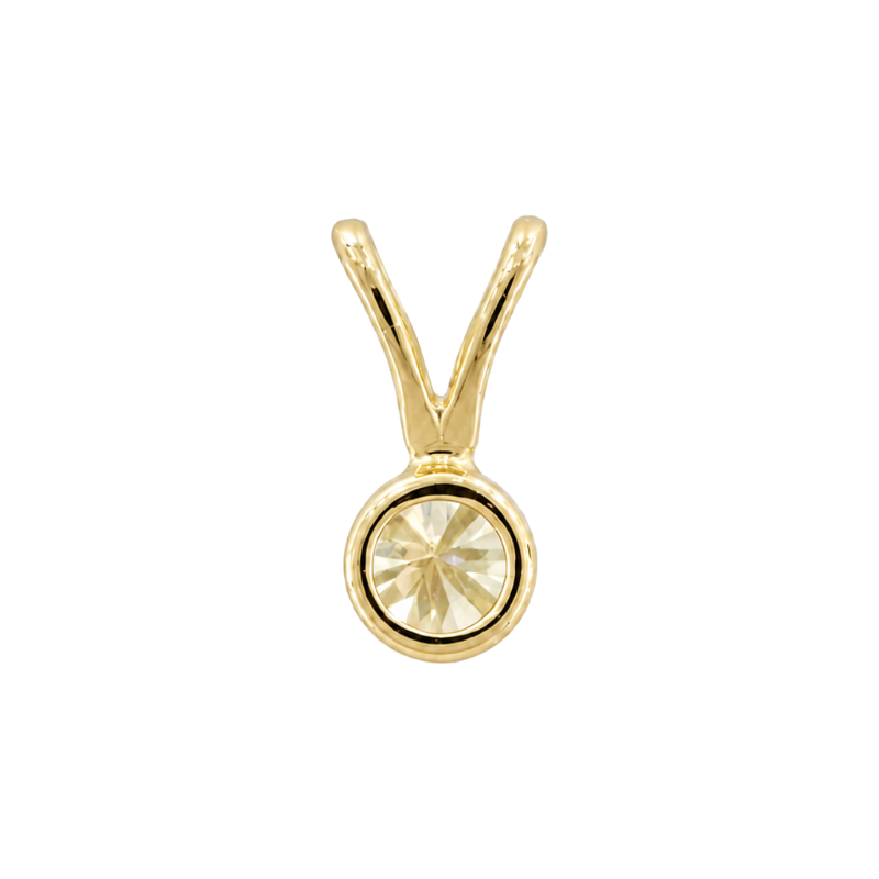 Diamond Solitaire Pendant 0.39CT 14K Yellow Gold